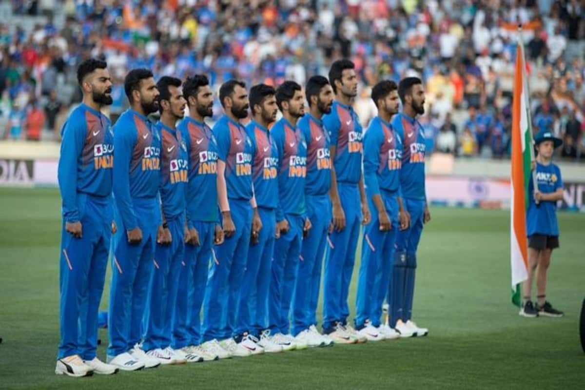 Indian Team at the National Anthem